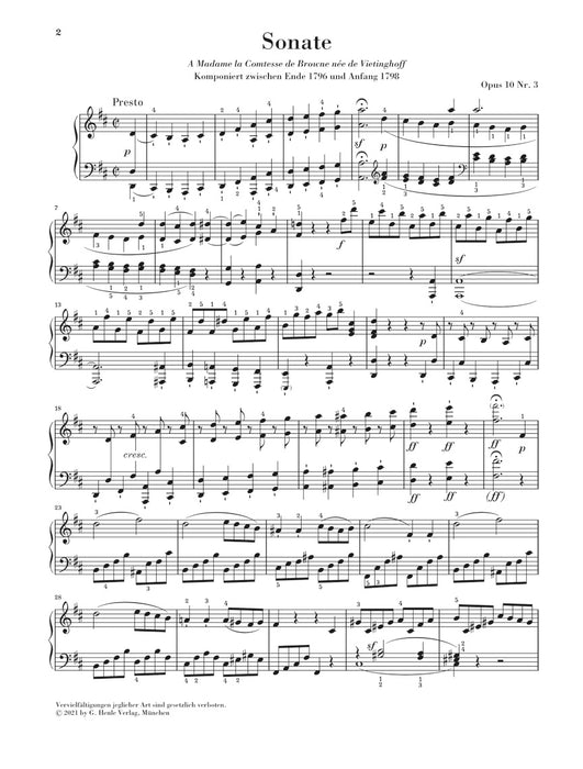 Klaviersonate Nr.7 D dur Op.10-3