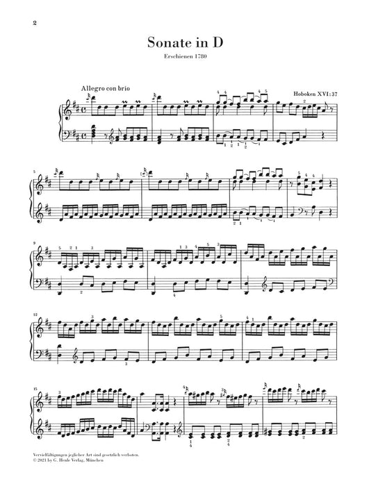 Klaviersonate D dur Hob.XVI:37