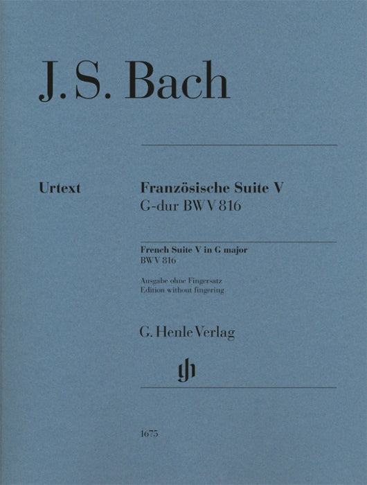 Franzosische Suiten 5 G dur BWV816（without fingering）