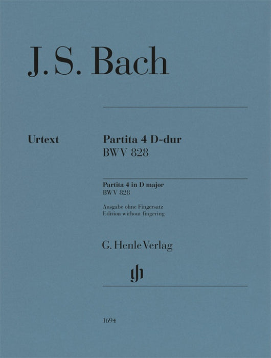 Partita No.4 D-dur BWV828(without fingering)