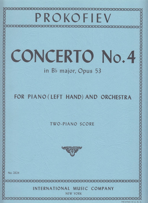 CONCERTO No.4 in B flat major Op.53 for Left hand and Orchestra