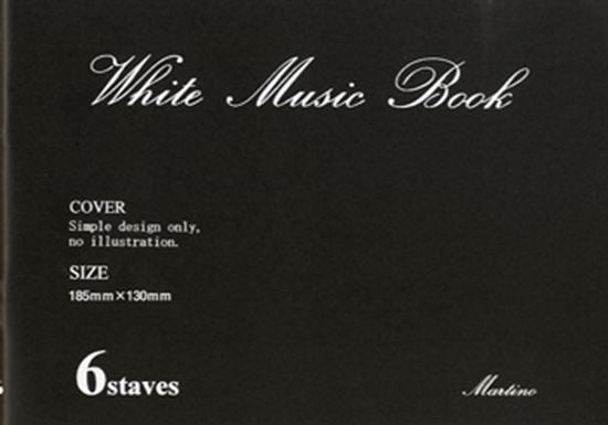 White　Music　Book　NO.258　6段［五線帳・B6横変］