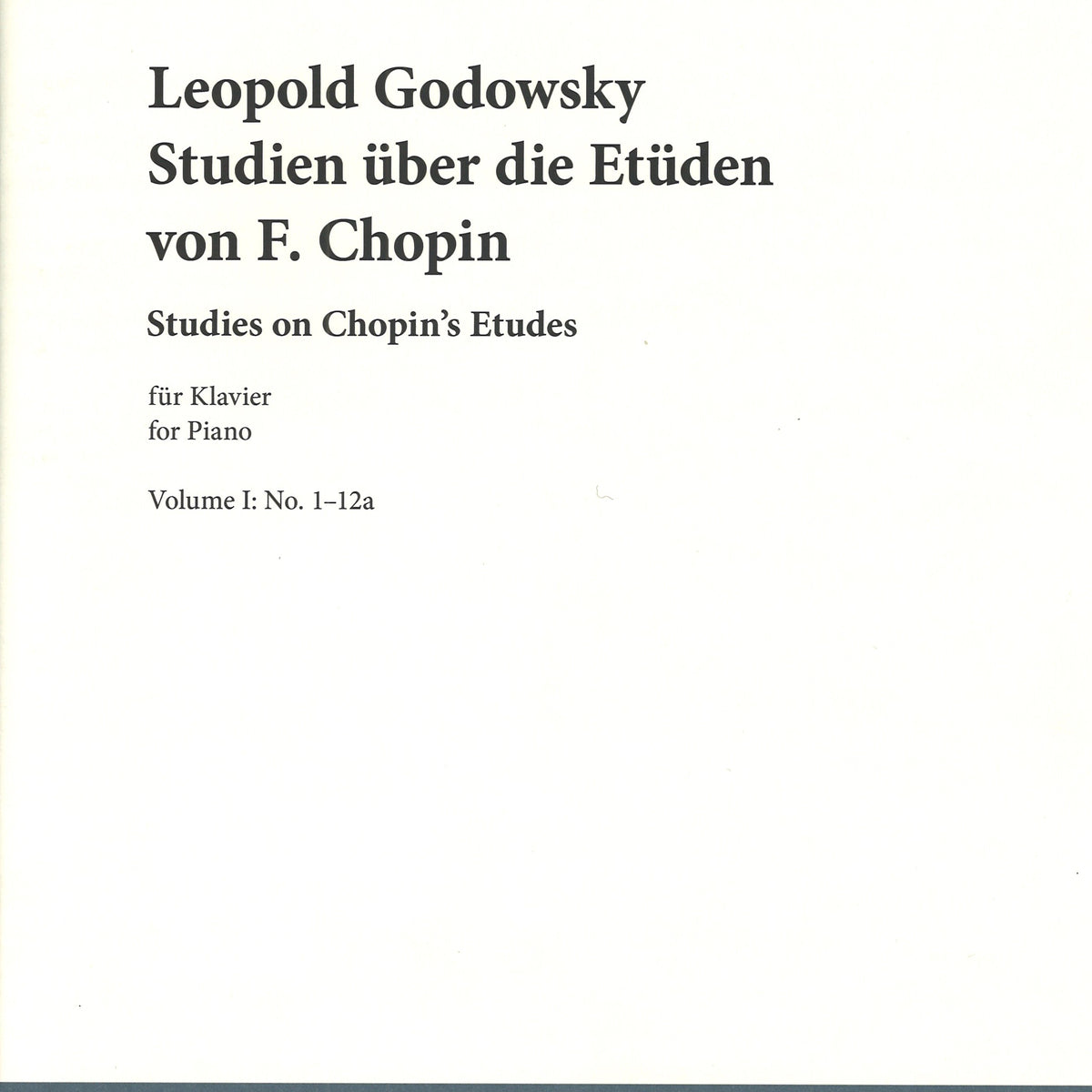 Studien uber die Etuden von Chopin, Band 1 - ショパンのエチュード