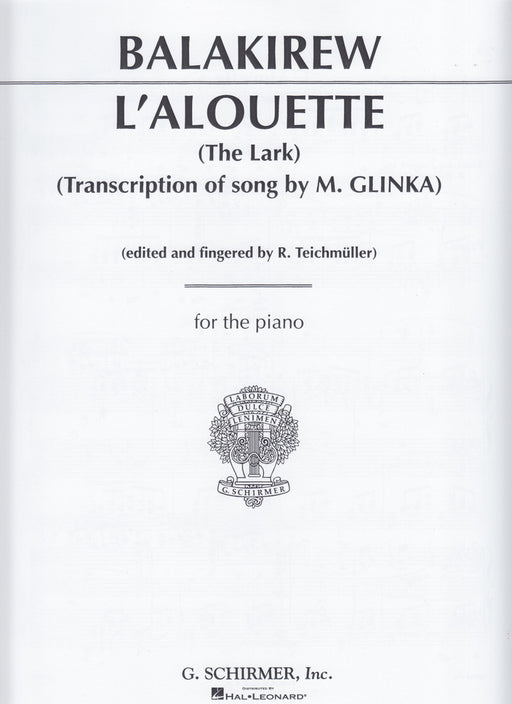 L'ALOUETTE (Tha Lark:Transcription of song by M.Glinka)