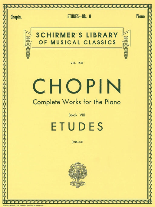 Complete Works for the Piano Book 8 Etudes [Mikuli]