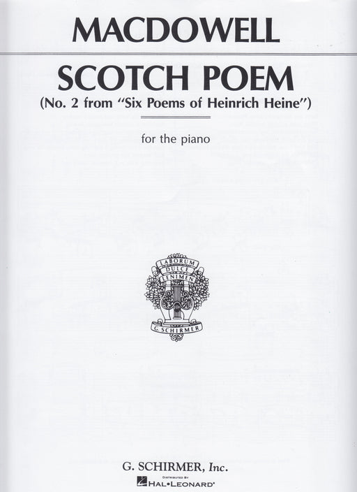 SCOTCH POEM (No.2 from "Six Poems of Heinrich Heine" Op.31)