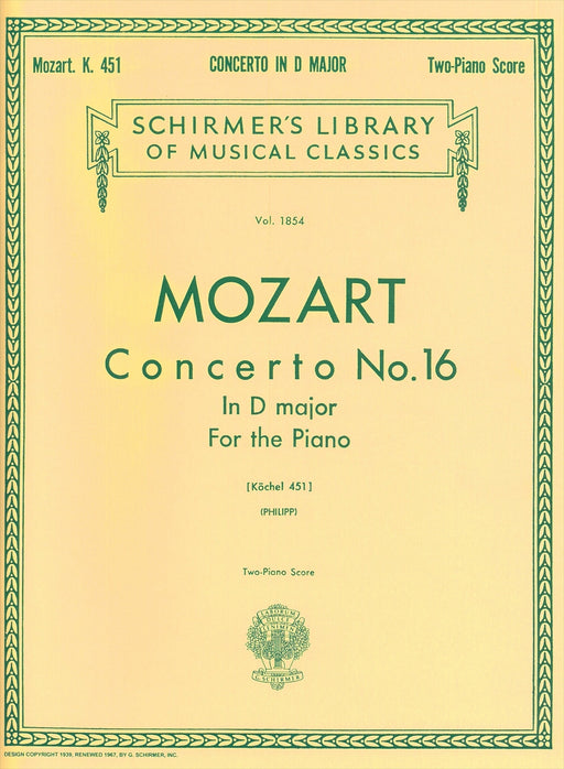Concerto No.16 in D-major For the Piano KV451