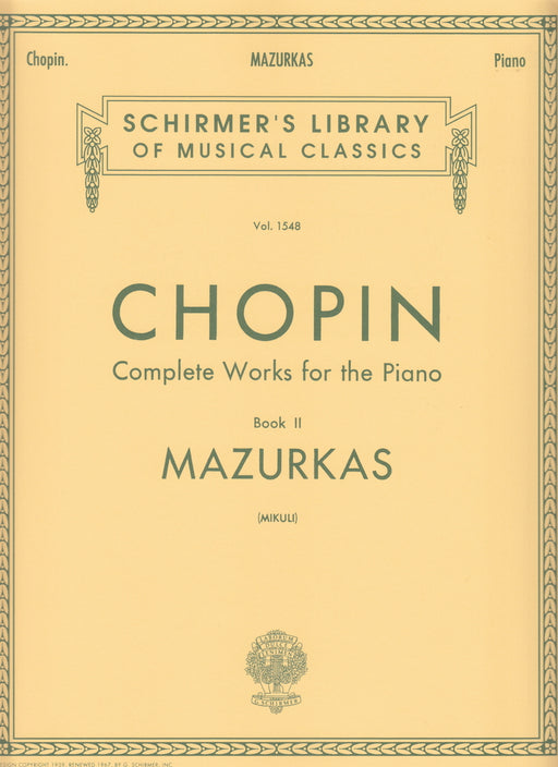 Complete Works for the Piano Book 2 MAZURKAS [Mikuli]