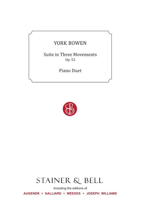 Suite in Three Movements Op 52. Piano Duet(1P4H) *POD