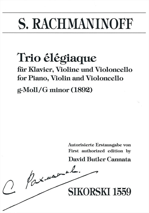 Trio elegiaque G minor (1892)