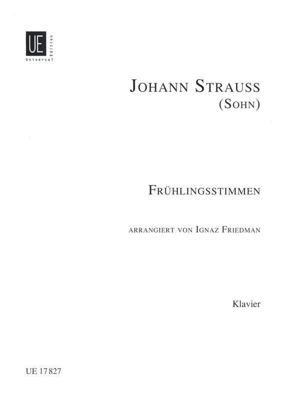 Fruhlingsstimmen (Arr. Friedman) 春の声（フリードマンによるピアノソロ編曲） J.シュトラウス２世 —  楽譜専門店 Crescendo alle